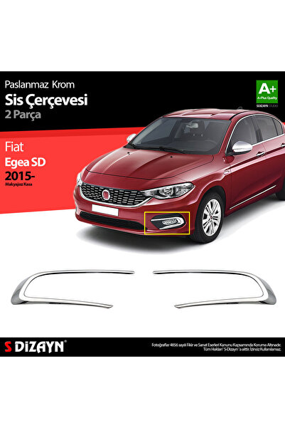 S Dizayn S-Dizayn Fiat Egea Krom Sis Farı Çerçevesi 2 Prç. 2015-2020 5823212