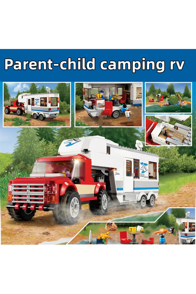 Choice 369PCS 3doll City series 60182 Pickup Caravan Car Building Blocks Bric...