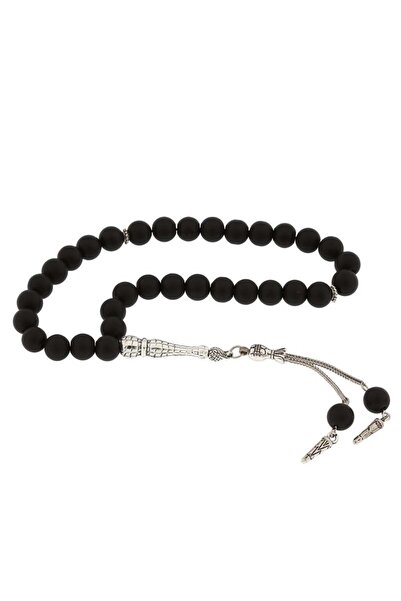 Inure Jewelry ​ Natural Stone Metal Tassel Matte Onyx Stone Prayer Beads