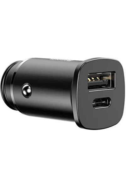 Baseus Încărcător auto 1xUSB / 1xUSB-C 30W pătrat CCALL-AS01 negru