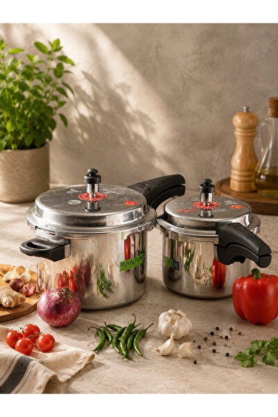 ROYALFORD 5 L and 3 L Aluminum Pressure Cooker Combo- RF8428