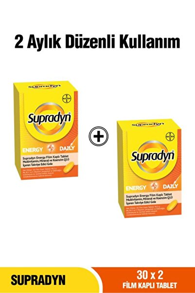 Supradyn Daily Energy: 2x30 Daily Film Kaplı Tablet, Yetişkin Multivitamin - ...
