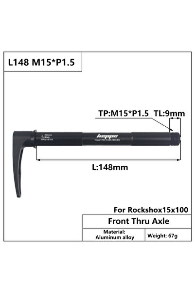 Choice ROCKSHOX15X100 HEPPE Bicycle Thru Axle Front Fork Shaft Skewer 15x100 ...