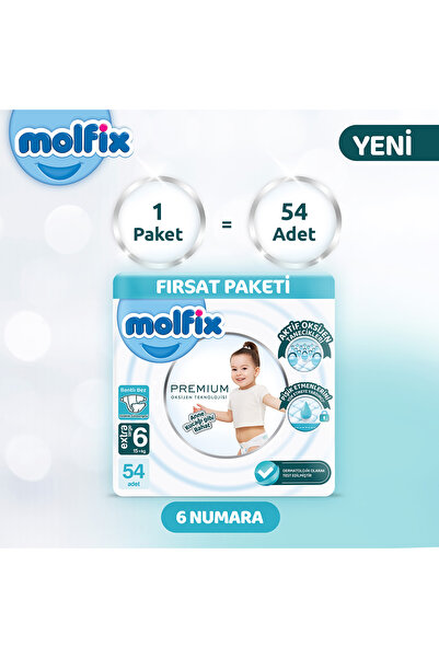 Molfix Premium Ultra Fırsat Paketi 6 Beden 54 Adet