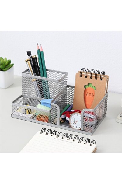 choice2 3 grids silvery Mesh Desk Organizer Office Supplies Caddy with Pencil...