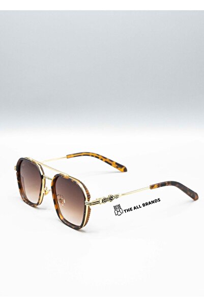 Eyemood Unisex Pilot Güneş Gözlüğü Leopar Desenli Çerçeve Kahverengi Degrade ...