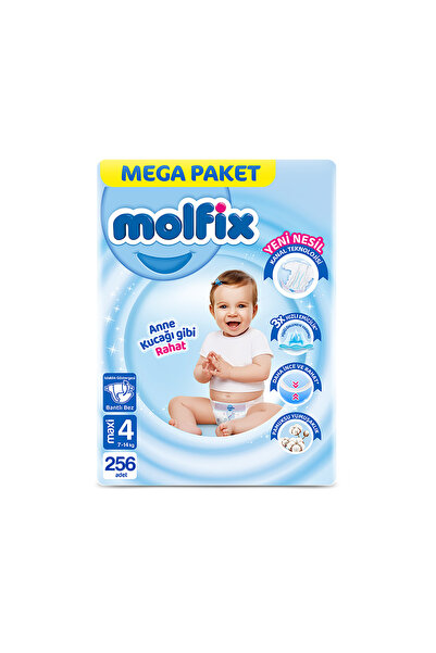 Molfix Kanal Teknolojisi Mega Paketi 4 Beden Maxi 256 Adet