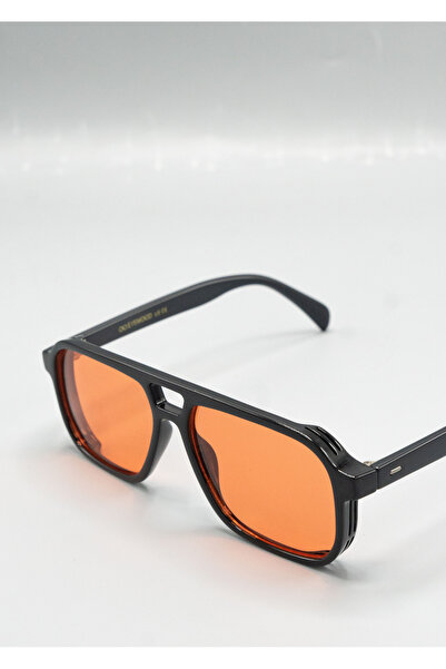 Eyemood Unisex Pilot Güneş Gözlüğü Siyah Çerçeve Turuncu Cam Neyba C3