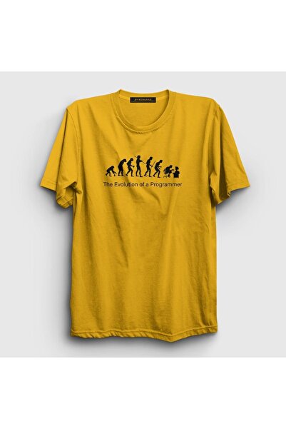 Presmono Unisex Yellow Evolution Evolution Developer Software T-shirt332793tt