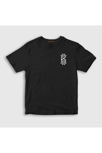 Presmono Unisex dečji crni logo Kyrie Irving košarkaška lopta T-shirt 296722tt