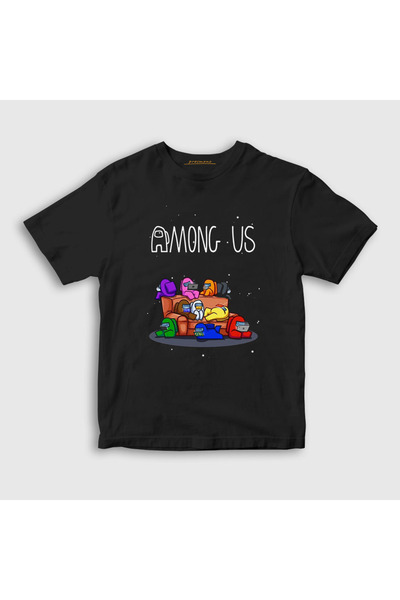 Presmono Unisex Kids Black Couch Among Us T-shirt 77172tt
