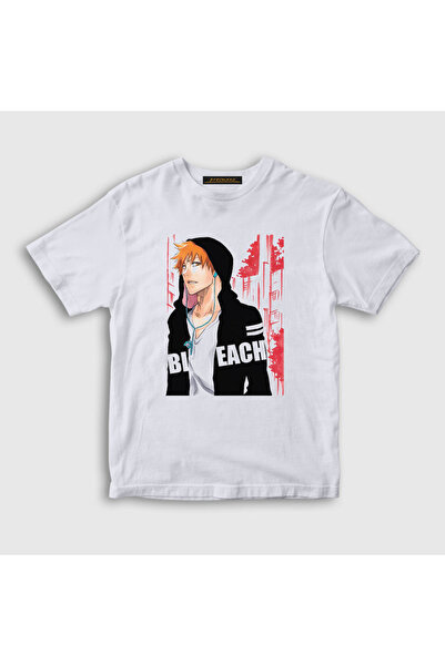 Presmono Unisex dečji beli Ichigo V2 anime Bleach T-shirt 127699tt