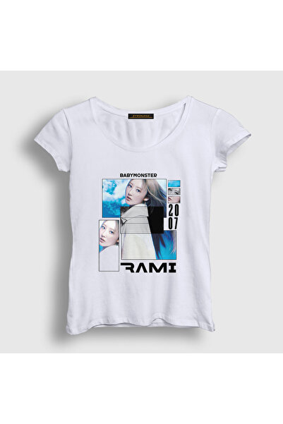 Presmono Women's White Warm Rami Babymonster Baby Monster T-Shirt 605393Tt