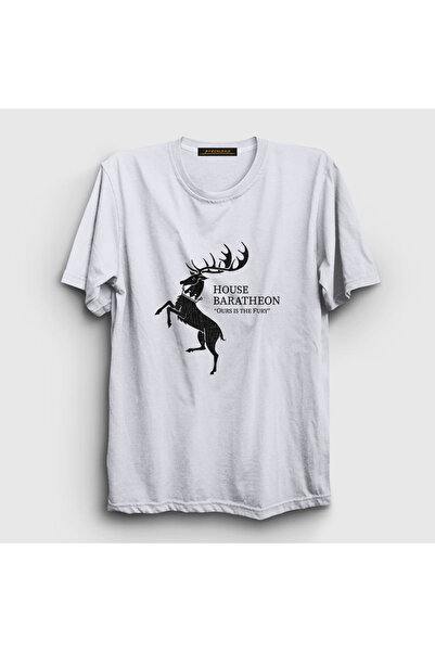 Presmono Unisex beli Barateon Igra prestola T-shirt 191373tt