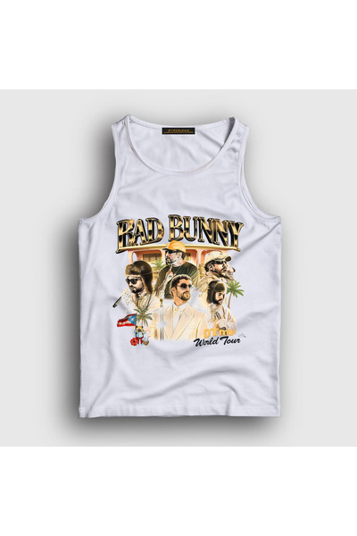 Presmono Unisex White World Tour Dtmf Bad Bunny Tank Top 605443Tt