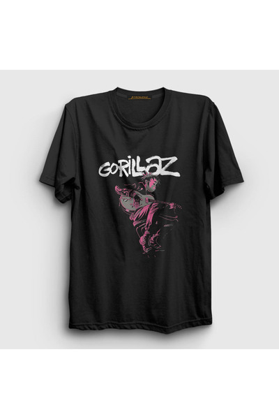 Presmono Unisex Black Hollow Gorillaz T-shirt 54636tt