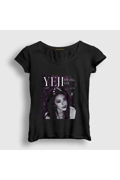 Presmono Women's Black Hwang Yeji K Pop Itzy T-Shirt 587532Tt