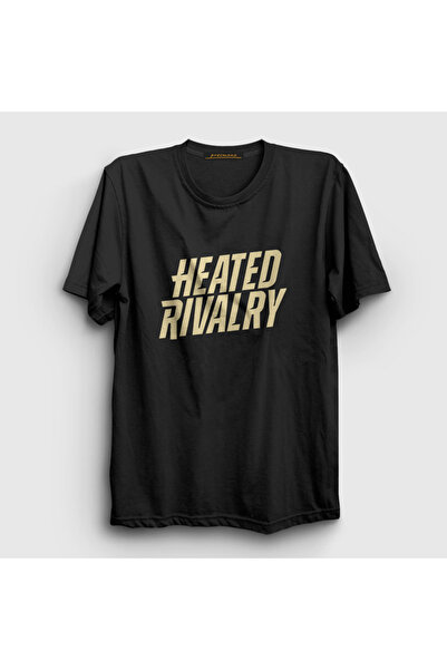 Presmono Unisex Black Logo Heated Rivalry T-Shirt 592693Tt