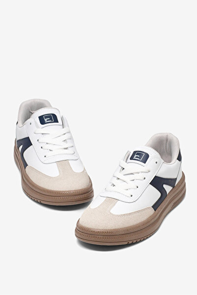 Tonny Black Γυναικείο sneaker με κορδόνια σε λευκό και μπλε ναυτικό χρώμα, άν...