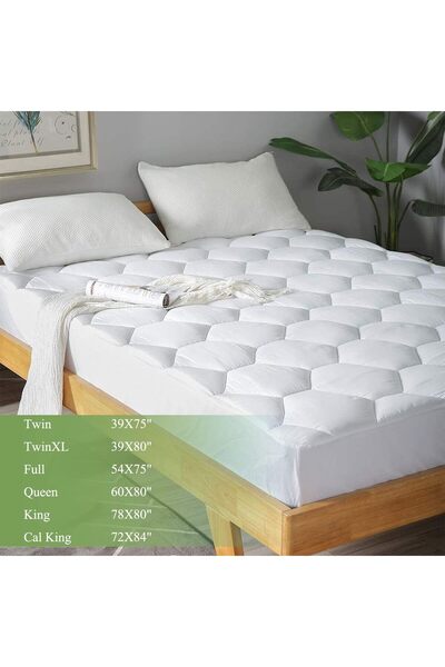 Favorland واقي مرتبة فائق النعومة ومبطن ومسامي، بجيب عميق 20.3-53.3 سم، أبيض،...