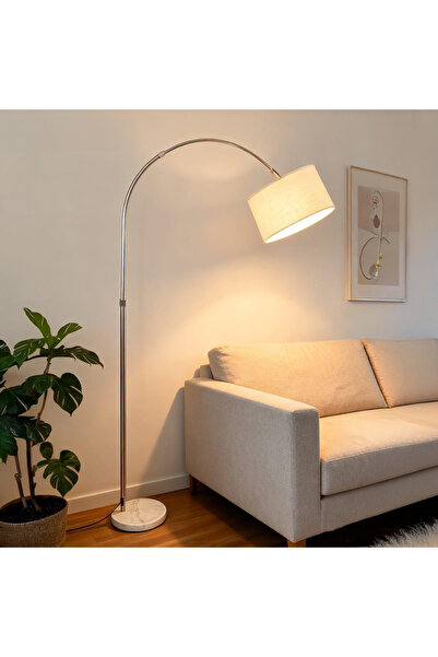 Rahaty Store Curved Metal Floor Lamp - Silver 165 cm