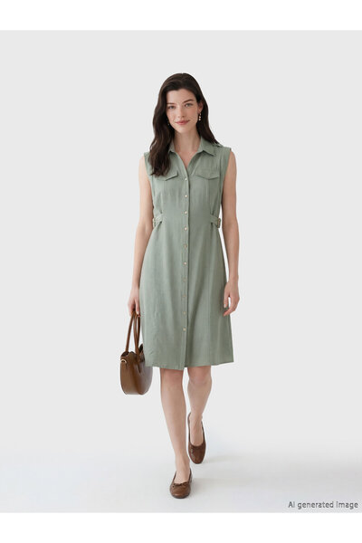 LC Waikiki Belt Detailed Shirt Dress
