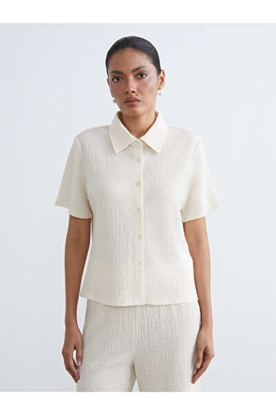 LC Waikiki Collared Neck Textured Blouse