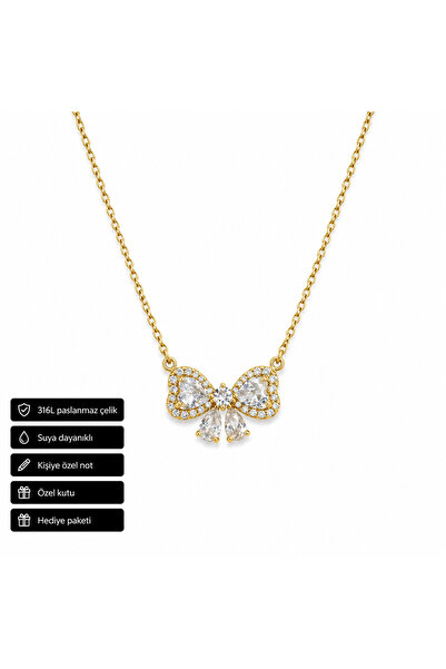 HER ŞEY NOTA www.herseynota.com Butterfly Stone 316L Stainless Steel Necklace...