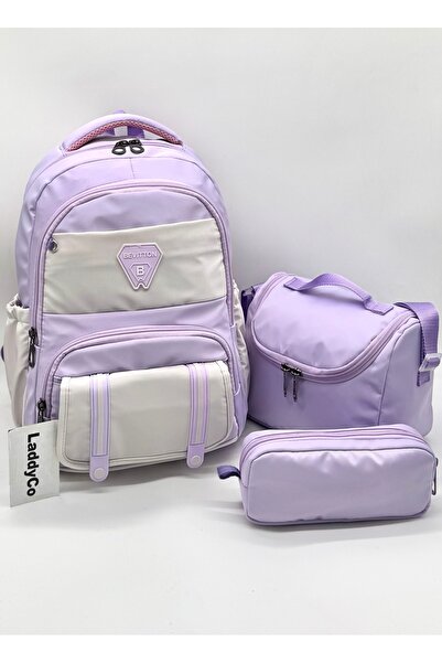 LaddyCo Girl's First School Bag Waterproof Fabric Thermal Lunch Bag and Penci...
