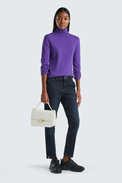 United Colors of Benetton ΓΚΡΙ Γυναικείο/Κοριτσίστικο πουλόβερ με όρθιο γιακά...