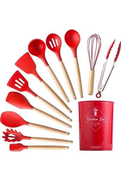 ARTC Silicone Cooking Kitchen 12PCS Wooden Utensils Tool for Nonstick Cookwar...