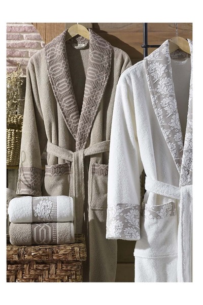 Mandaş Set halate de baie din bumbac Dantele Premium Jacquard Diana, 6 piese ...