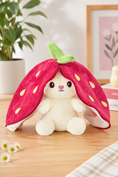 Özgüner Oyuncak Strawberry Bag Fruit Design Strawberry Rabbit Inside the Bag