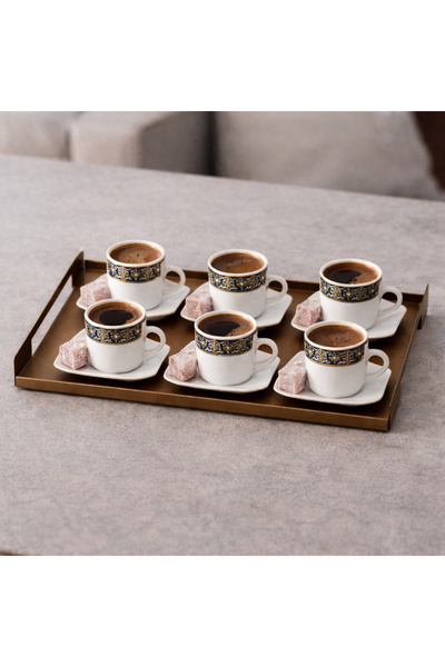Decopin SERVİS TEPSİSİ , ÇAY - KAHVE TEPSİSİ 26X42 CM BAKIR RENK