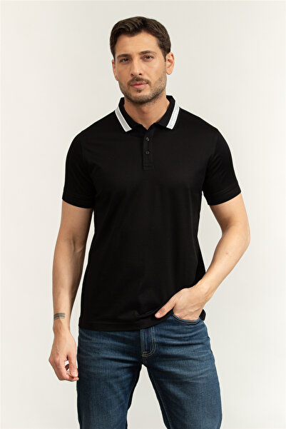 Karl Lagerfeld Erkek Polo Yaka T-Shirt Siyah