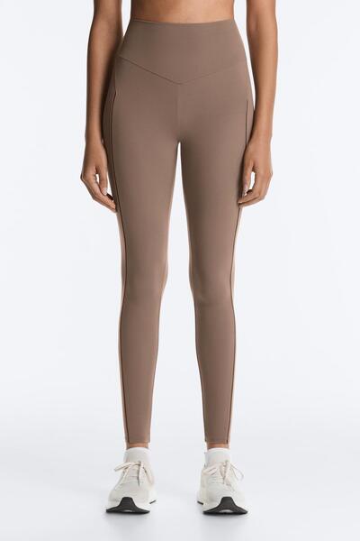 Oysho Comfortlux high-rise hemstitch ankle-length leggings