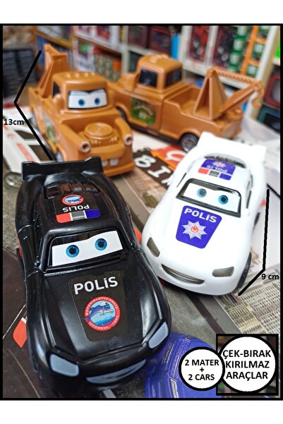 OYUNCAKSAHİLİ Oyuncak 4lu Araba Set Cars & Mater Kırılmaz Arabalar 4 Polis Çe...