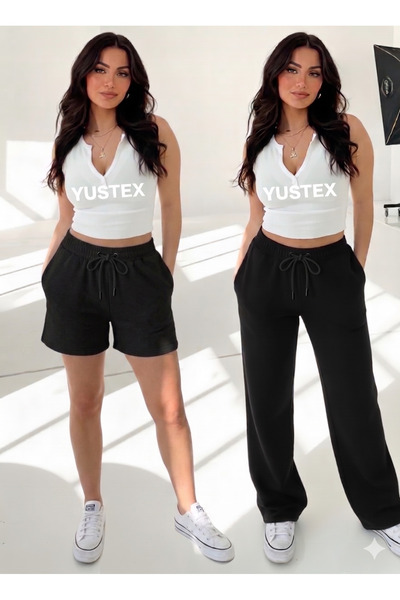 yx yustex sport Γυναικείο πακέτο 2 τεμαχίων αθλητικών παντελονιών και σορτς -...