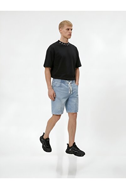 Red Planet Men's Casual Striped Jeans Shorts