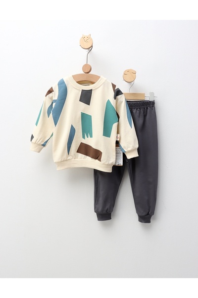MiniKids Compleu Geometric Design, gri