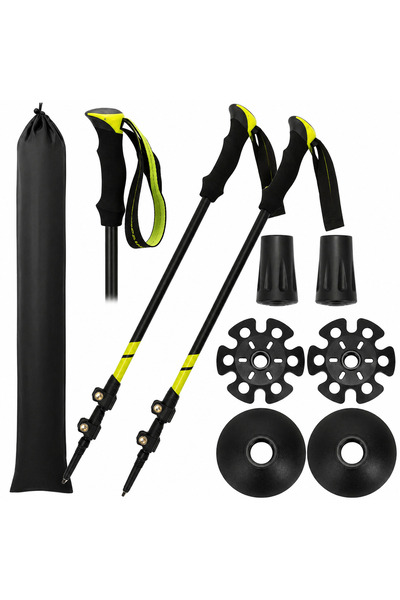 SERSIMO Bețe de trekking reglabile 62-135 cm, din aluminiu, cu accesorii și h...