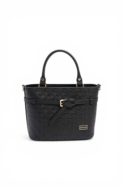 Silver Polo Silver & Polo Sp1283 Women's Handbag with Logo Black-Black