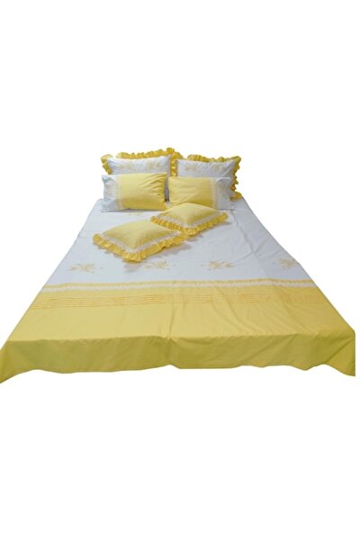 Casa Bucuriei Set husă de pilotă brodată 220 x 240 cm și 2 fețe de pernă