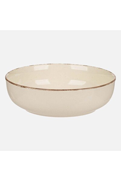 OEM Nordic Style Beige Ceramic Deep Plate Ø20cm