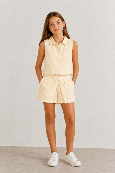 NK Κοριτσίστικο Σετ Σορτς με Φούστα 8-14 Ετών Κρεμ