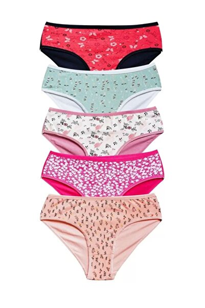 Generic Brand Cotton Wide Brim Lycra Patterned Bato Women's Panties 5'Li Pack...