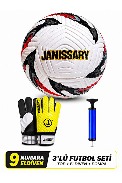 Janissary 9 Numara Kaleci Eldivenli Futbol Seti Top Pompa Dahil Çocuk Antrenm...