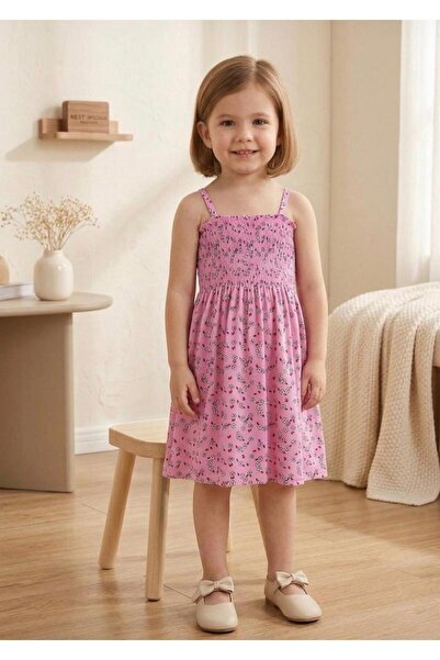 mirkidsclub Girl's Strappy Casual Dress Cotton