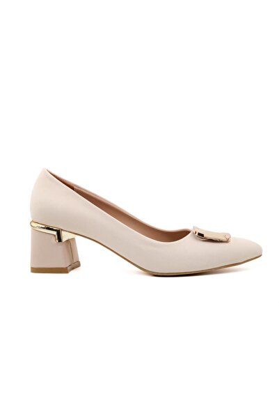 FELES 077-3368-03 Κρεμ γυναικεία παπούτσια με τακούνι