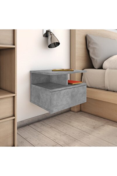 vidaxl Επιτοίχια Κομοδίνα 2 τεμάχια Γκρι Σκυρόδεμα 800414